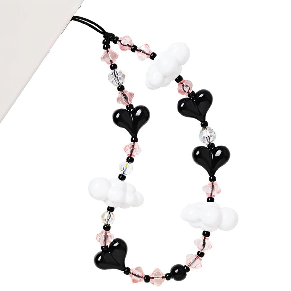 Y2K Beaded Phone Charm Cute Camera Wrist Strap Keychain Charm
