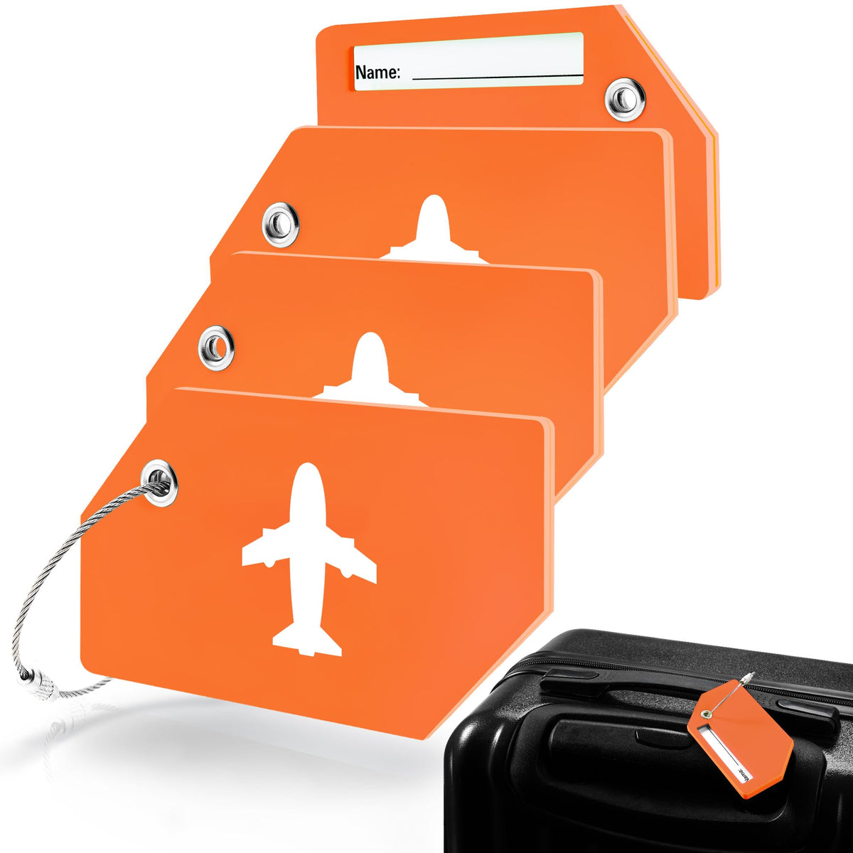 4 Pack Silicone Luggage Tag for Suitcases, Travel Bags TSA Approved, Green