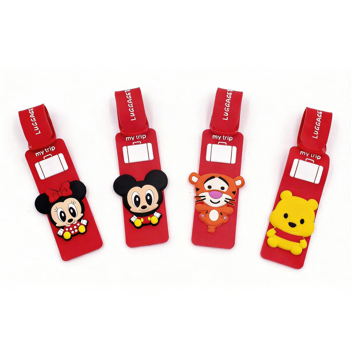 4 Pcs Set Pirates Sailers Silicone Travel Luggage Baggage Identification Labels ID Tag for Bag Suitcase Plane Cruise Ships with Belt Strap