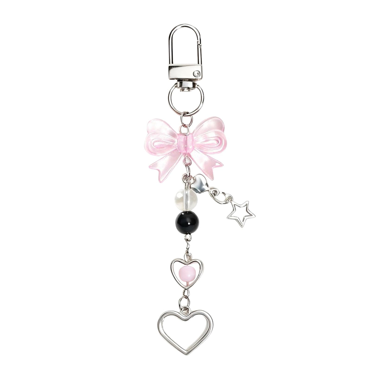 Cute Phone Charms Strap, Y2K Aesthetic Cellphone Keychain, Pink Butterfly Star Strap Accessories for Women, Pendants Decor for Bag Purse Camera Backpack Airpods(Bowknot Rope)