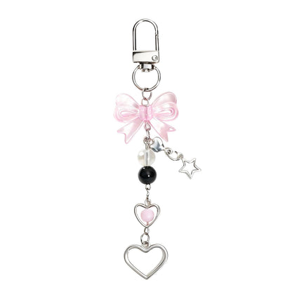 Cute Phone Charms Strap, Y2K Aesthetic Cellphone Keychain, Pink Butterfly Star Strap Accessories for Women, Pendants Decor for Bag Purse Camera Backpack Airpods(Bowknot Rope)