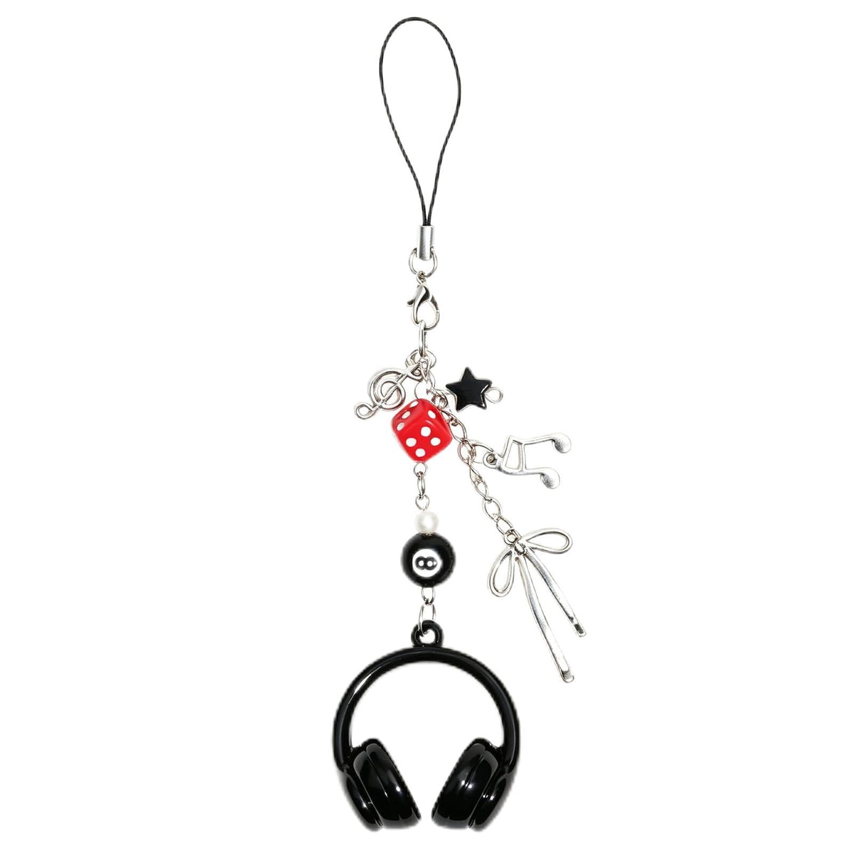 Cute Phone Charms Strap, Y2K Aesthetic Cellphone Keychain, Pink Butterfly Star Strap Accessories for Women, Pendants Decor for Bag Purse Camera Backpack Airpods(Bowknot Rope)
