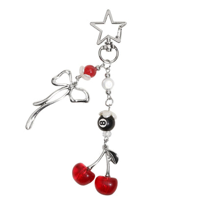 Cute Phone Charms Strap, Y2K Aesthetic Cellphone Keychain, Pink Butterfly Star Strap Accessories for Women, Pendants Decor for Bag Purse Camera Backpack Airpods(Bowknot Rope)