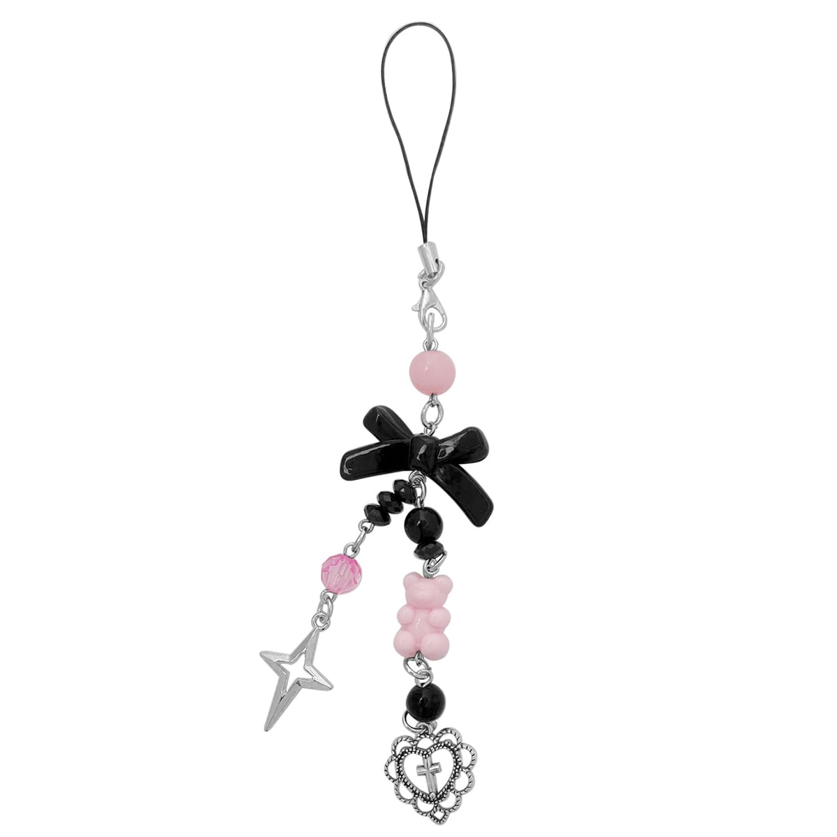 1-4PCS Cute Phone Charms Aesthetic Y2K Cell Phone Charms Strap Strawberry Butterfly Star PhoneCharm Y2K Accessories for Bag Keychain Airpods Camera Pendants Decor