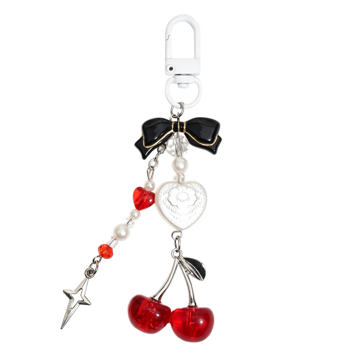 Cute Phone Charms Strap, Y2K Aesthetic Cellphone Keychain, Pink Butterfly Star Strap Accessories for Women, Pendants Decor for Bag Purse Camera Backpack Airpods(Bowknot Rope)