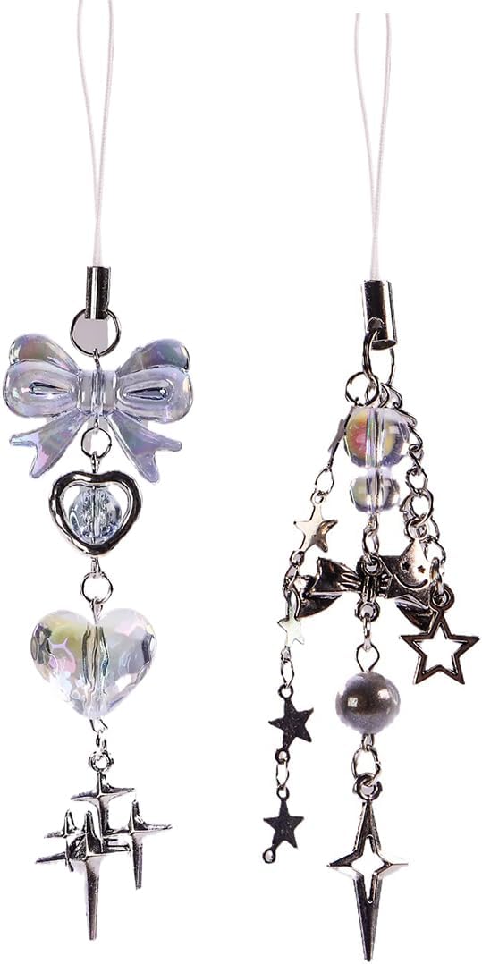 1-4PCS Cute Phone Charms Aesthetic Y2K Cell Phone Charms Strap Strawberry Butterfly Star PhoneCharm Y2K Accessories for Bag Keychain Airpods Camera Pendants Decor