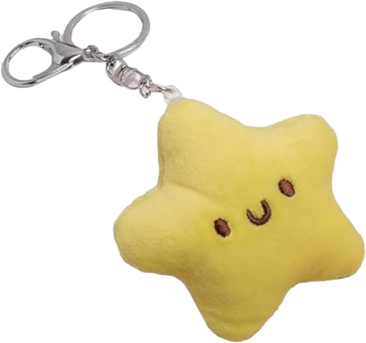 1Pcs Yellow Plush Star Keychain Backpack Accessories Doll Pendant Heart Healing in Addition to Serving as a Keychain Women's Keyrings and Keychains