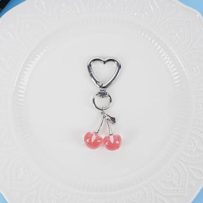 Agromusk Cute Cherry Keychain,Kawaii Cherry Bag Purse Charms,Car Keys Decor