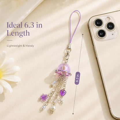 4PCS Jellyfish Keychain, Y2K Cute Phone Charms for Phones & Bags
