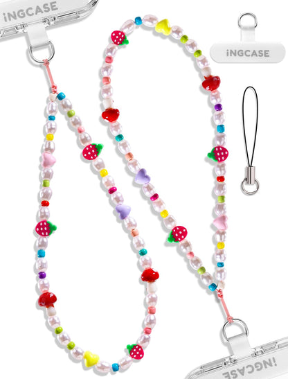2Pcs phone charm wrist strap with Crystal Beaded