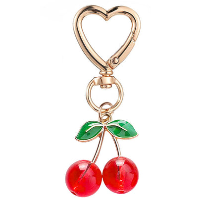 Agromusk Cute Cherry Keychain,Kawaii Cherry Bag Purse Charms,Car Keys Decor