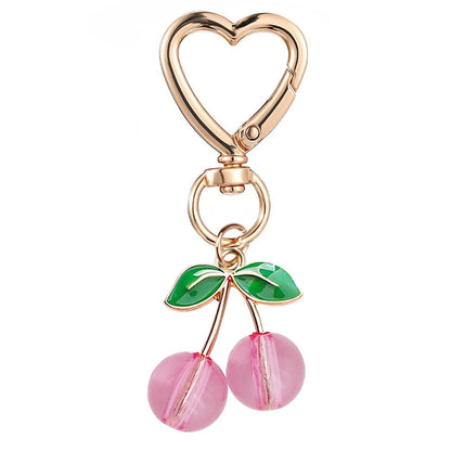 Agromusk Cute Cherry Keychain,Kawaii Cherry Bag Purse Charms,Car Keys Decor