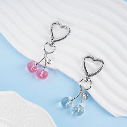 Agromusk Cute Cherry Keychain,Kawaii Cherry Bag Purse Charms,Car Keys Decor