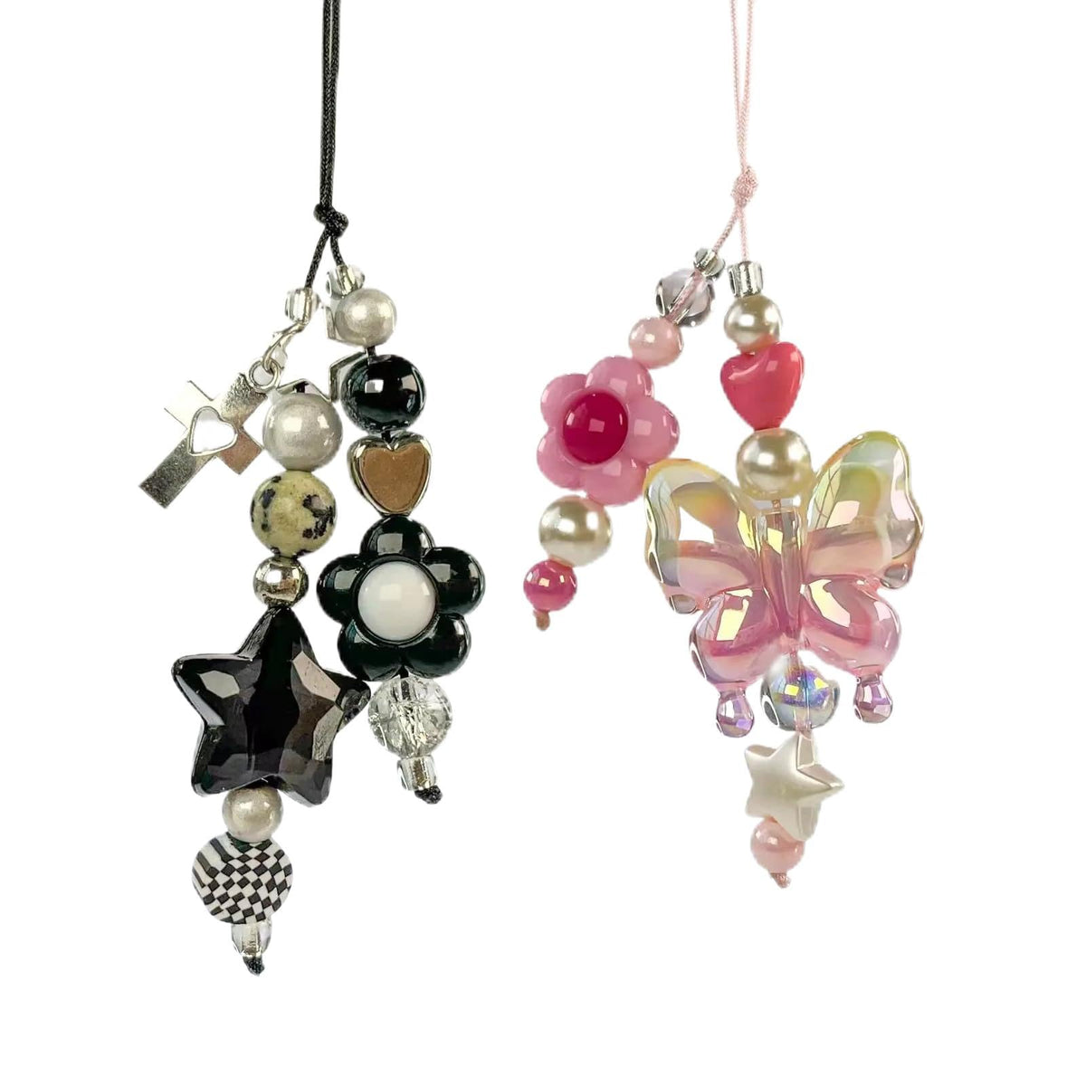 1-4PCS Cute Phone Charms Aesthetic Y2K Cell Phone Charms Strap Strawberry Butterfly Star PhoneCharm Y2K Accessories for Bag Keychain Airpods Camera Pendants Decor