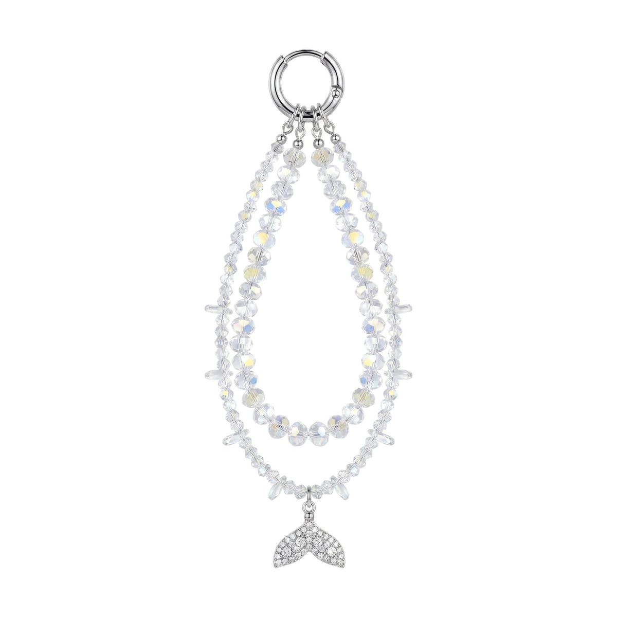 Bloomish Phone Charm, Crystal & Rhinestone Bow Beads Strap - Wristlet Lanyard for Women, Sparkly Bling Cellphone Chain, Purse, or Keys Elegant Accessory & Gift