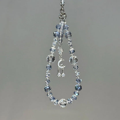 Bloomish Phone Charm, Crystal & Rhinestone Bow Beads Strap - Wristlet Lanyard for Women, Sparkly Bling Cellphone Chain, Purse, or Keys Elegant Accessory & Gift