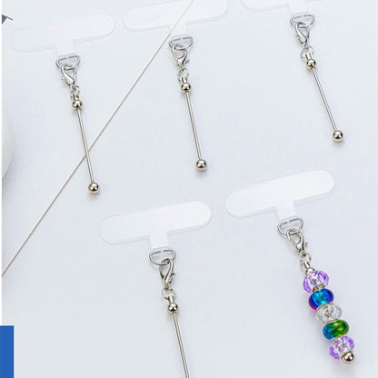 15 Pack Beadable Phone Charms with Blank Bar Smartphone Tether Tap Universal Lanyard Patch Accessories for Cell Mobile Phone