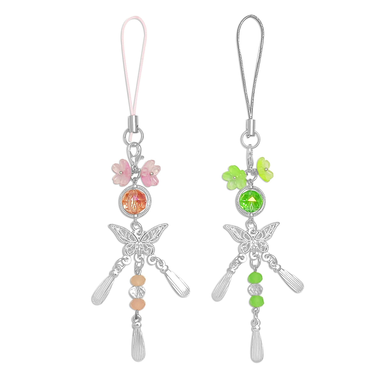 cioatu Y2K Cute Phone Charms Set - Aesthetic Cherry,Flower, Butterfly & Star Cell Phone Straps, Kawaii PhoneAccessories for Bag Keychain, AirPods, Camera Decor