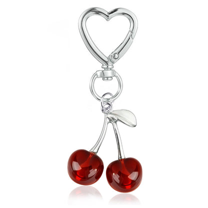 Agromusk Cute Cherry Keychain,Kawaii Cherry Bag Purse Charms,Car Keys Decor