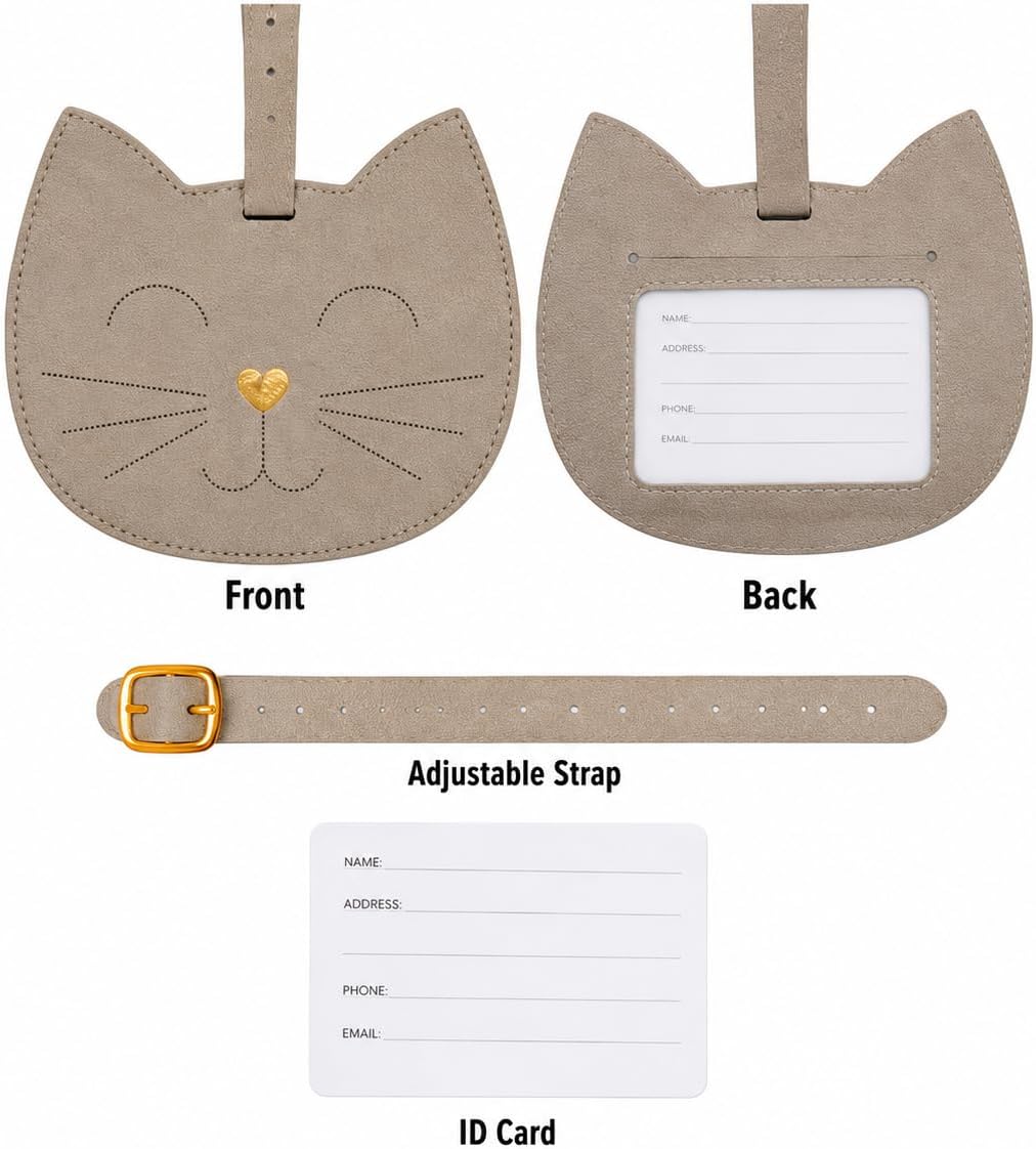 WORLD TRAVELER Womens Luggage Tag Cute Suitcase Identifiers with Strap