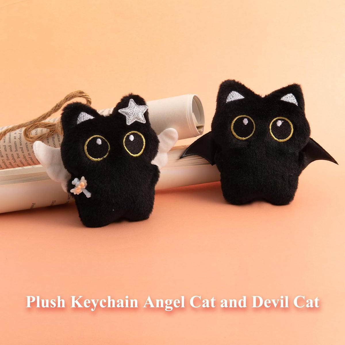 Bag Charm Cute Black Cat Plush Keychain Backpack Purse Key Chain Accessories Gifts for Women