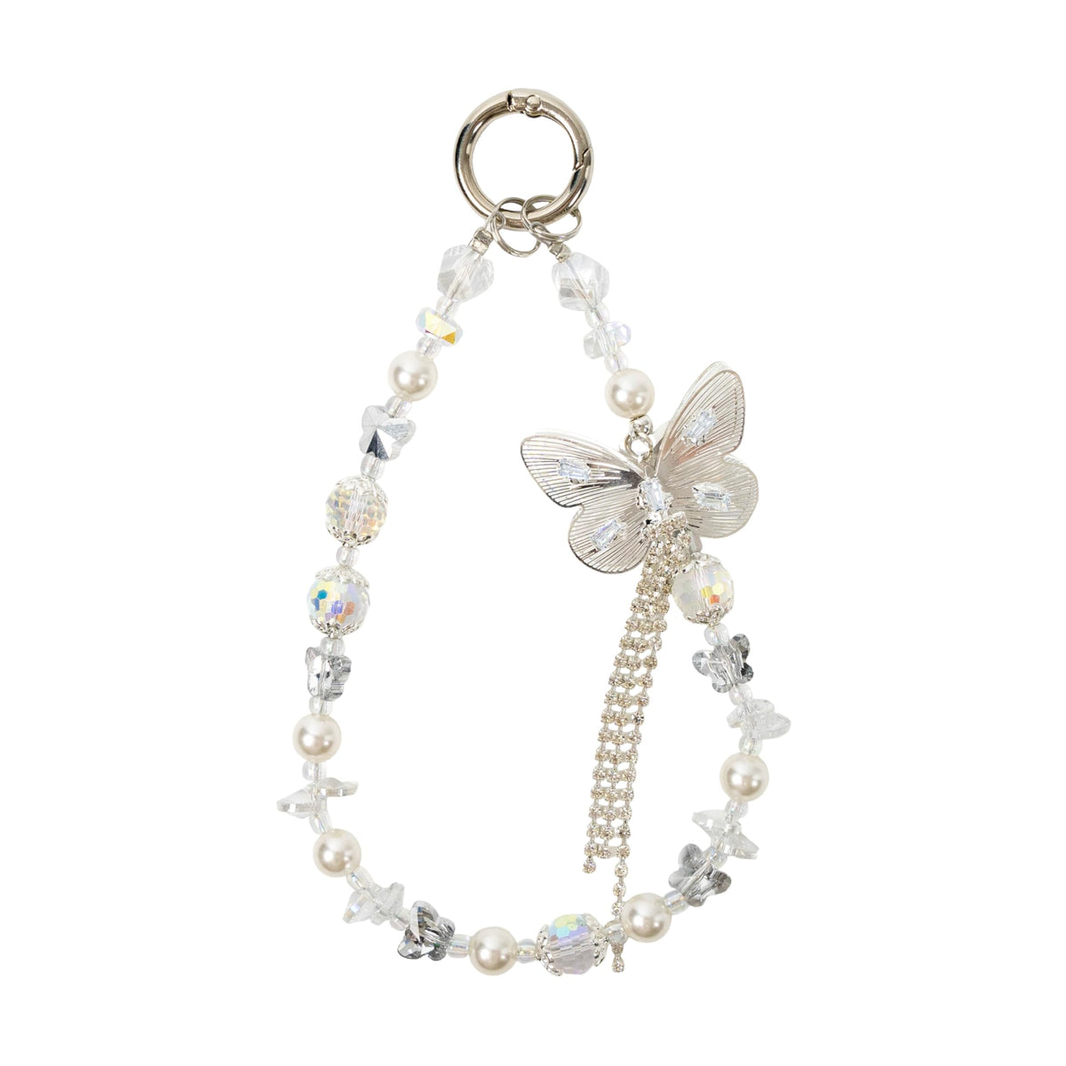 Bloomish Phone Charm, Crystal & Rhinestone Bow Beads Strap - Wristlet Lanyard for Women, Sparkly Bling Cellphone Chain, Purse, or Keys Elegant Accessory & Gift