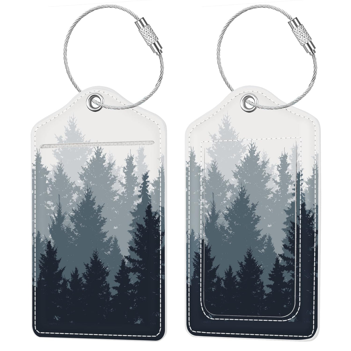 (2 Pack) Luggage Tags Glitter Leather Suitcase Tags Bag Bling Travel Tag