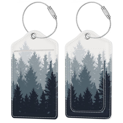(2 Pack) Luggage Tags Glitter Leather Suitcase Tags Bag Bling Travel Tag
