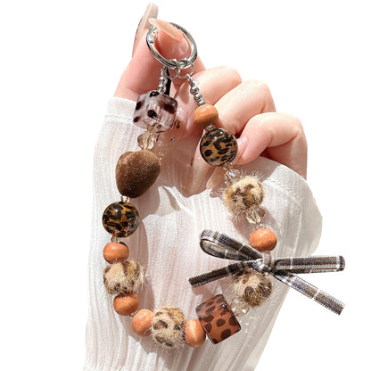 Cheetah Leopard Heart Bowknot Bow Cute Girly Glitter Bling Turtoise Brown Aesthetic Trendy Phone Charms Lanyard