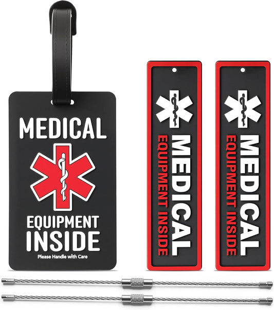 Medical Equipment Luggage Tags, 3 Pack TSA-Friendly Travel Bag Tags