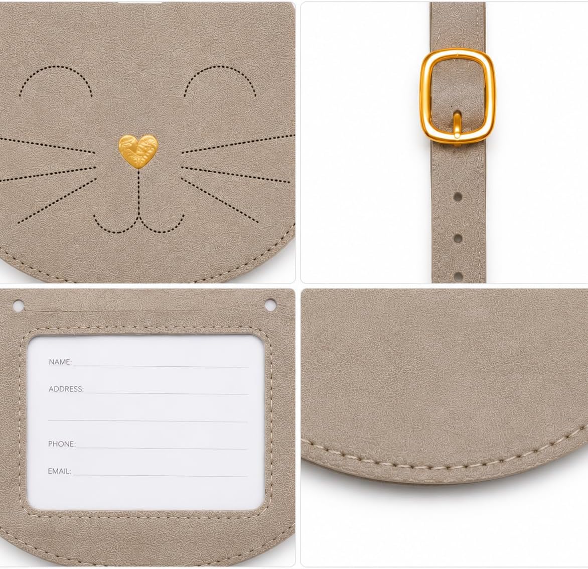 WORLD TRAVELER Womens Luggage Tag Cute Suitcase Identifiers with Strap