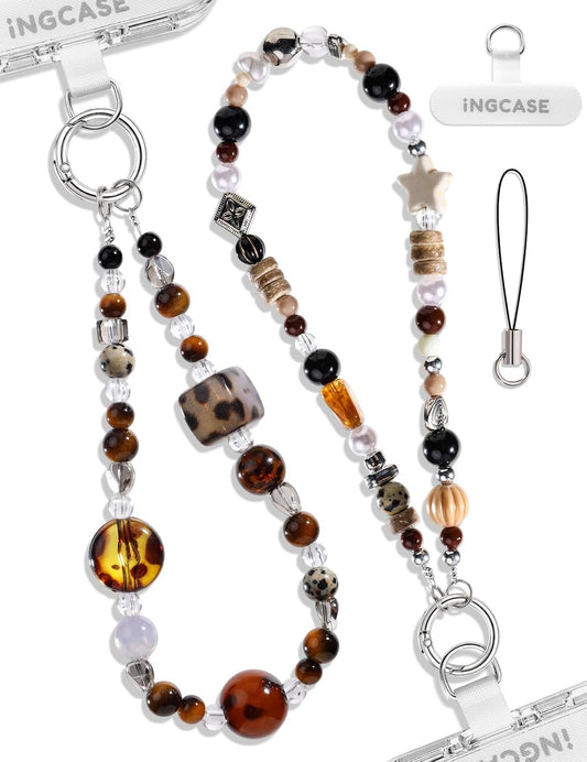 2Pcs phone charm wrist strap with Crystal Beaded