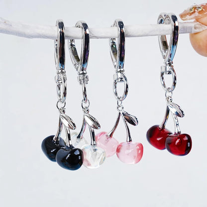 Agromusk Cute Cherry Keychain,Kawaii Cherry Bag Purse Charms,Car Keys Decor