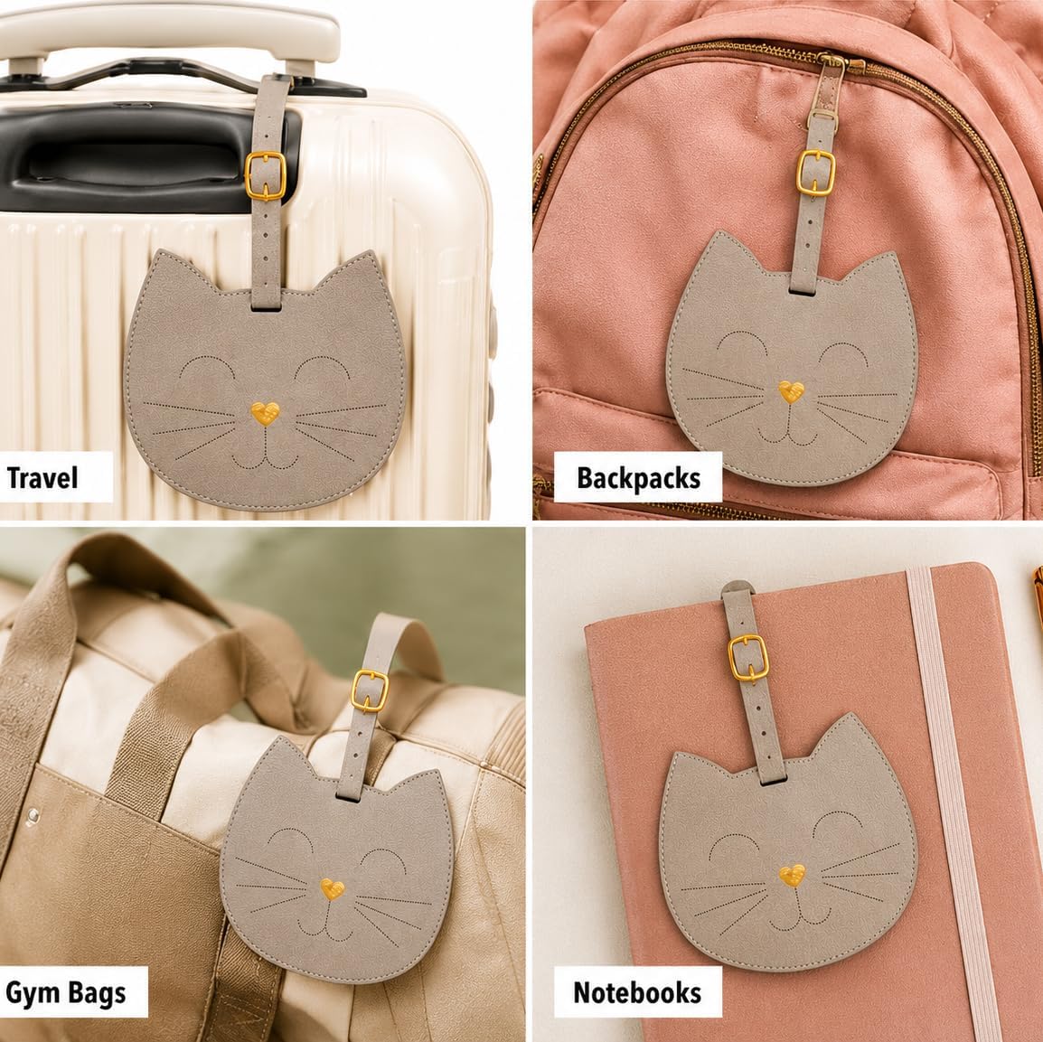WORLD TRAVELER Womens Luggage Tag Cute Suitcase Identifiers with Strap