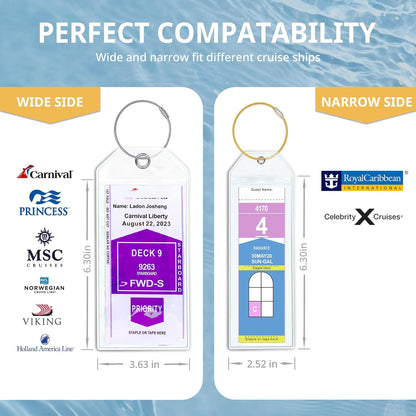 Cruise Ship Essentials for Carnival, Princess, NCL, MSC by JOLLYANTS, Cruise Luggage Tag Holders, Cruise Must Haves Waterproof & Reusable