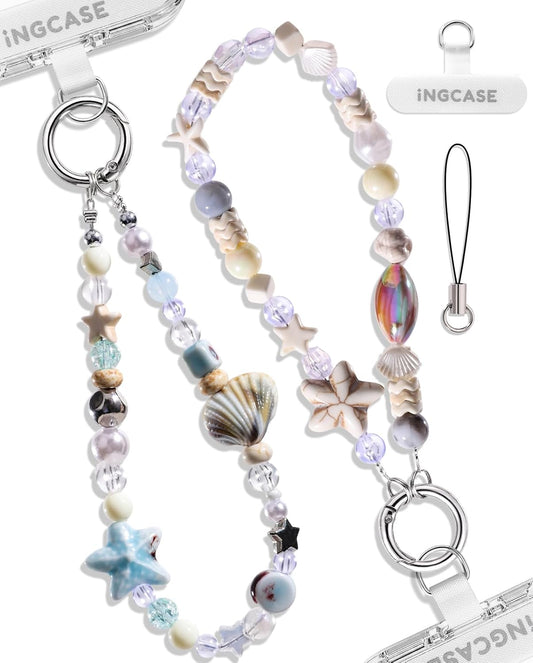 2Pcs phone charm wrist strap with Crystal Beaded