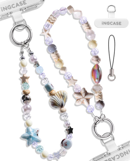 2Pcs phone charm wrist strap with Crystal Beaded