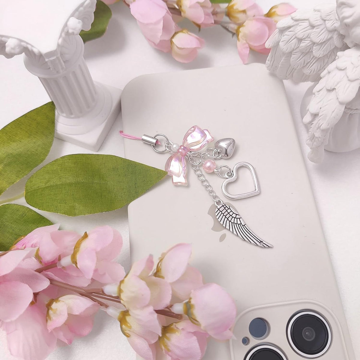 cioatu Y2K Cute Phone Charms Set - Aesthetic Cherry,Flower, Butterfly & Star Cell Phone Straps, Kawaii PhoneAccessories for Bag Keychain, AirPods, Camera Decor