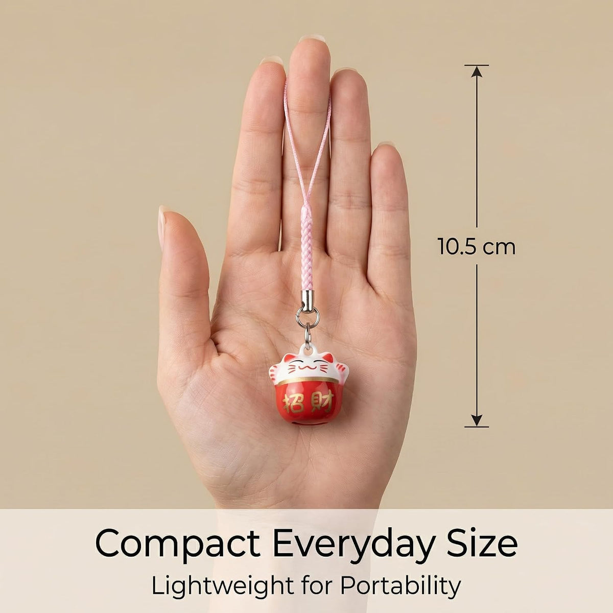 4PCS Lucky Cat Keychain Charm Set Chinese Good Luck Bells Charms Fortune Kitty Phone Keychains Party Favors for Good Health Wealth Feng Shui Decorative Accessories for Luck