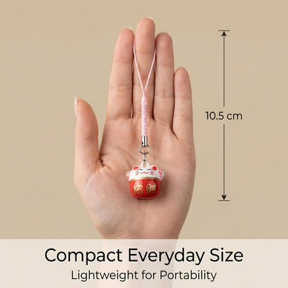 4PCS Lucky Cat Keychain Charm Set Chinese Good Luck Bells Charms Fortune Kitty Phone Keychains Party Favors for Good Health Wealth Feng Shui Decorative Accessories for Luck