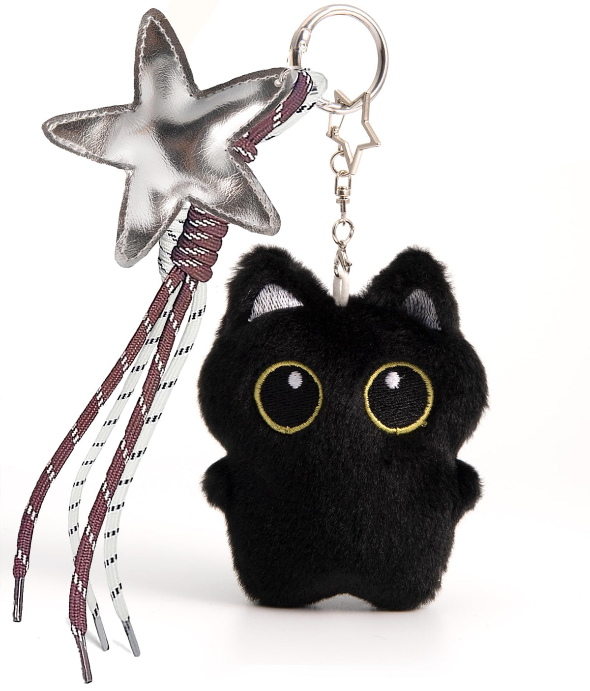 Bag Charm Cute Black Cat Plush Keychain Backpack Purse Key Chain Accessories Gifts for Women