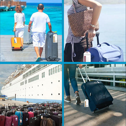 6 Pcs Holland America Cruise Luggage Tag Holders, Zip Seal Clear Cruise Luggage Tag Holder with Steel Loops Fits for Holland America & Carnival Cruise Essentials Must Haves 2025-2026 (6 Holders)