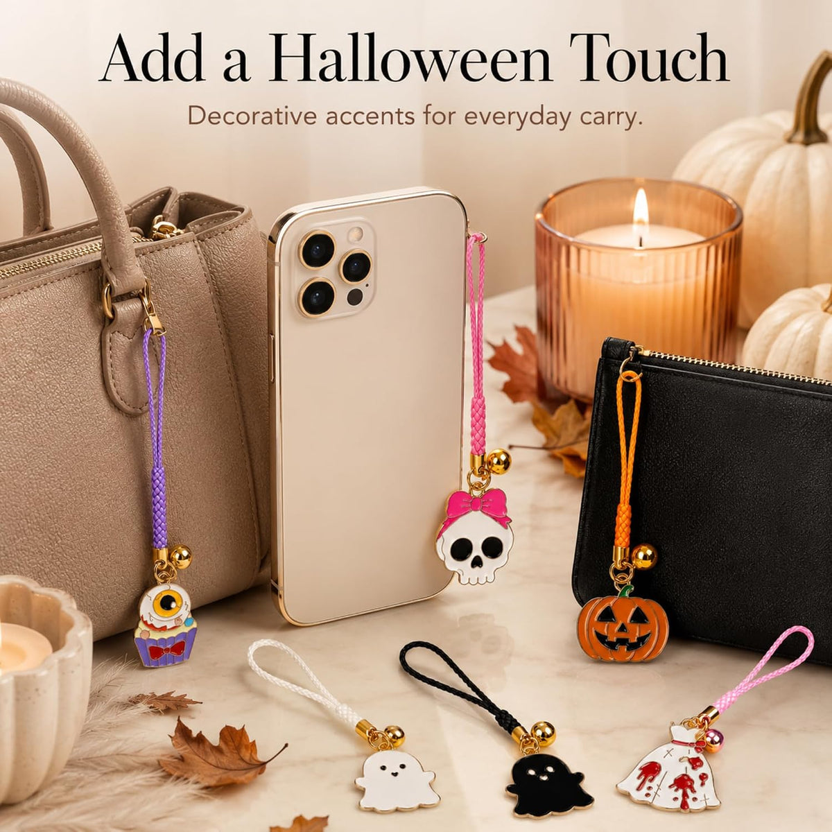 2026 Anime Mobile Phone Charms Halloween Spooky Keychain Lanyard