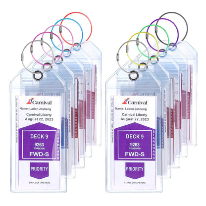 Cruise Ship Essentials for Carnival, Princess, NCL, MSC by JOLLYANTS, Cruise Luggage Tag Holders, Cruise Must Haves Waterproof & Reusable