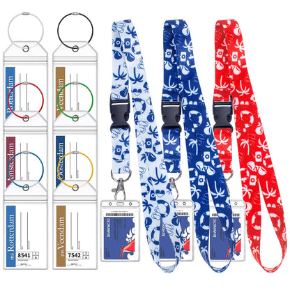 6 Pcs Holland America Cruise Luggage Tag Holders, Zip Seal Clear Cruise Luggage Tag Holder with Steel Loops Fits for Holland America & Carnival Cruise Essentials Must Haves 2025-2026 (6 Holders)
