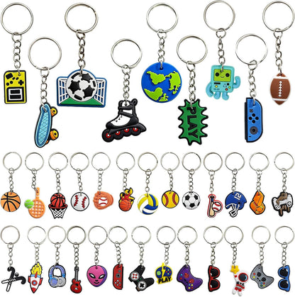 30 35pcs Different Keychains Bulk, Mixed Cute Keychains